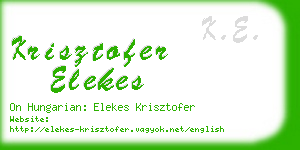 krisztofer elekes business card